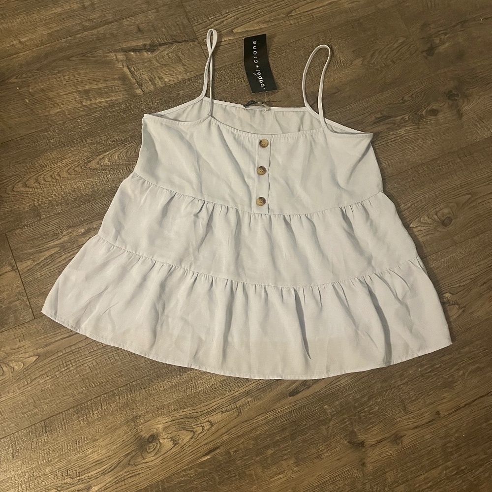 Paper Crane Tiered Ruffle Tank top size small NWT